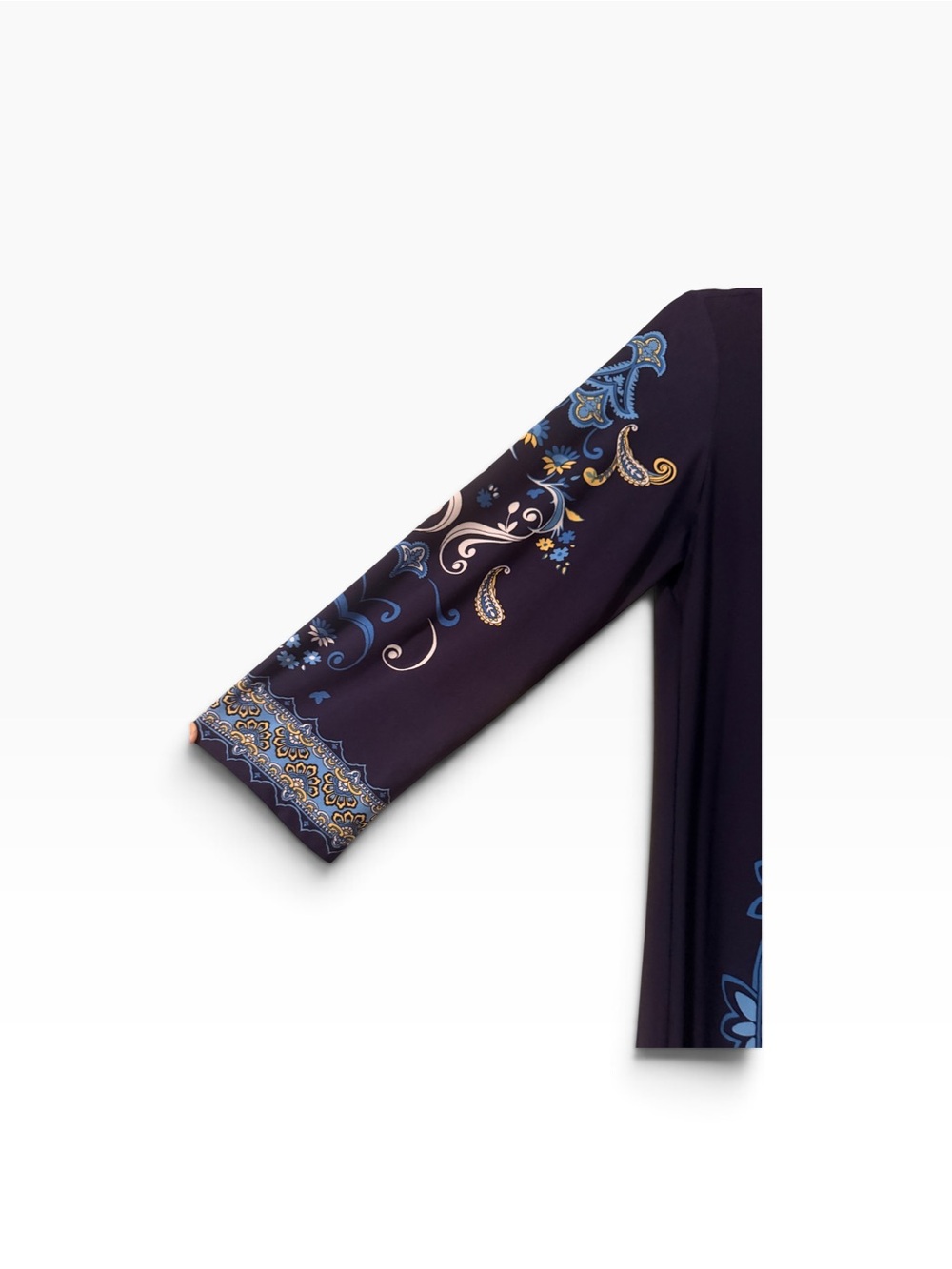 Maggy London | London Times | Navy Blue Paisley-Print Midi Dress | Size 10 - Picture 4 of 6